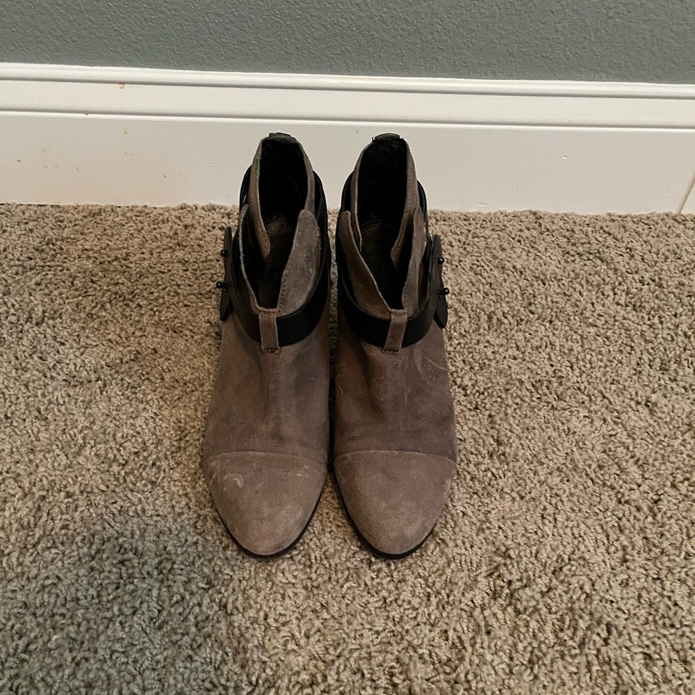 rag & bone Taupe Ankle Boots with Black Accents